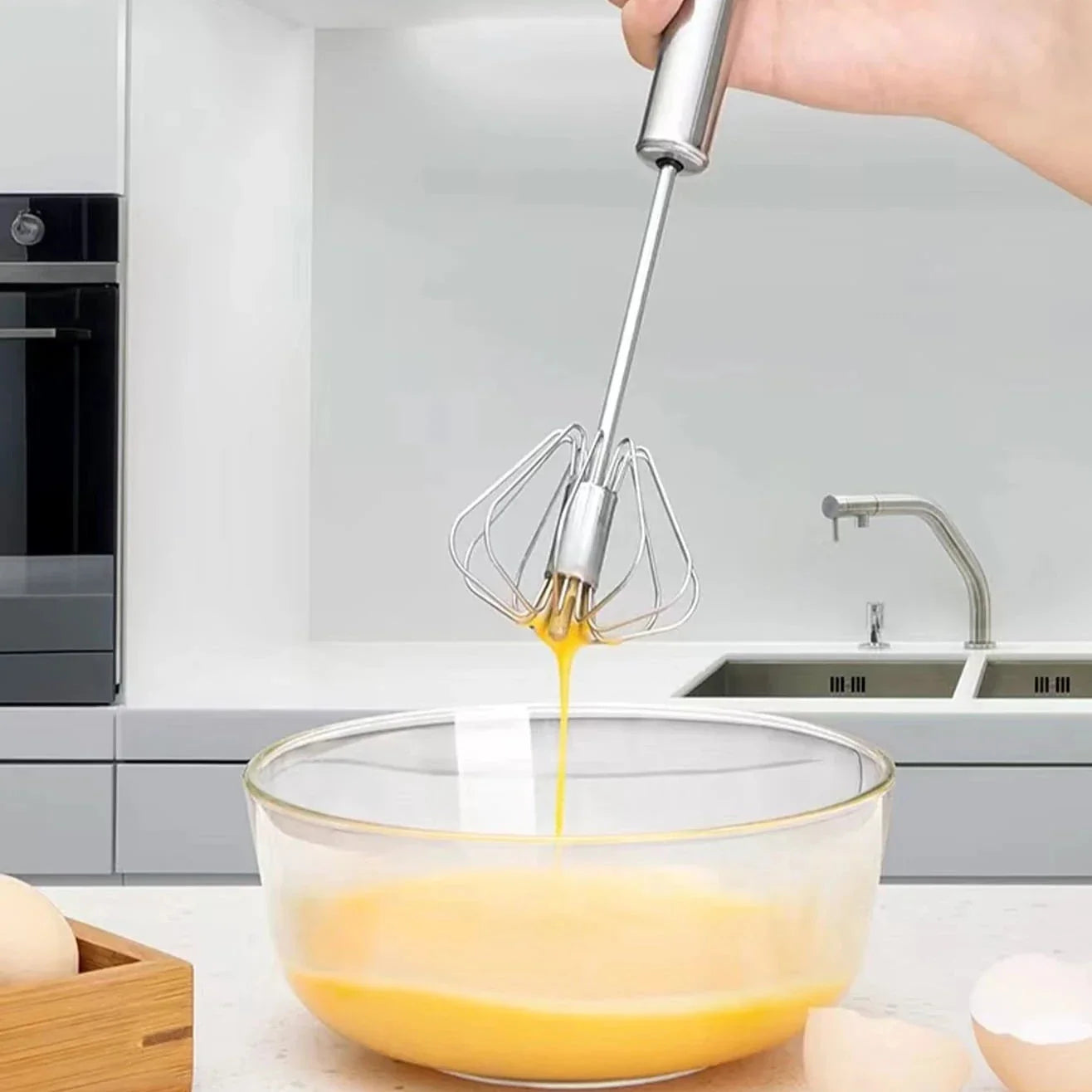 BATIDOR ROTATIVO MANUAL DE ACERO INOXIDABLE - EASY WHISK™