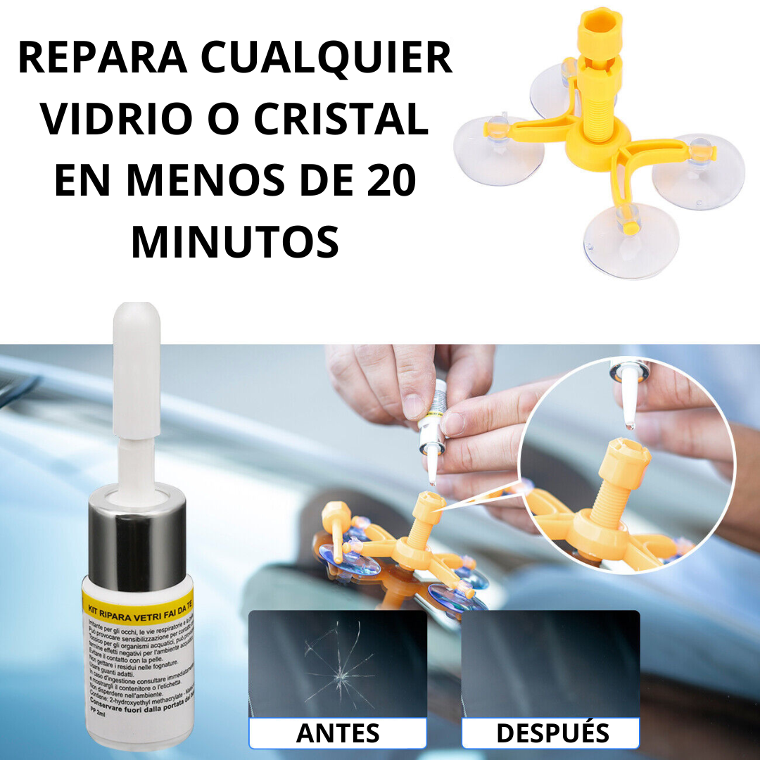 KIT DE REPARACIÓN PROFESIONAL PARA VIDRIOS Y CRISTALES  - QUICK-FIX GLASS REPAIR™