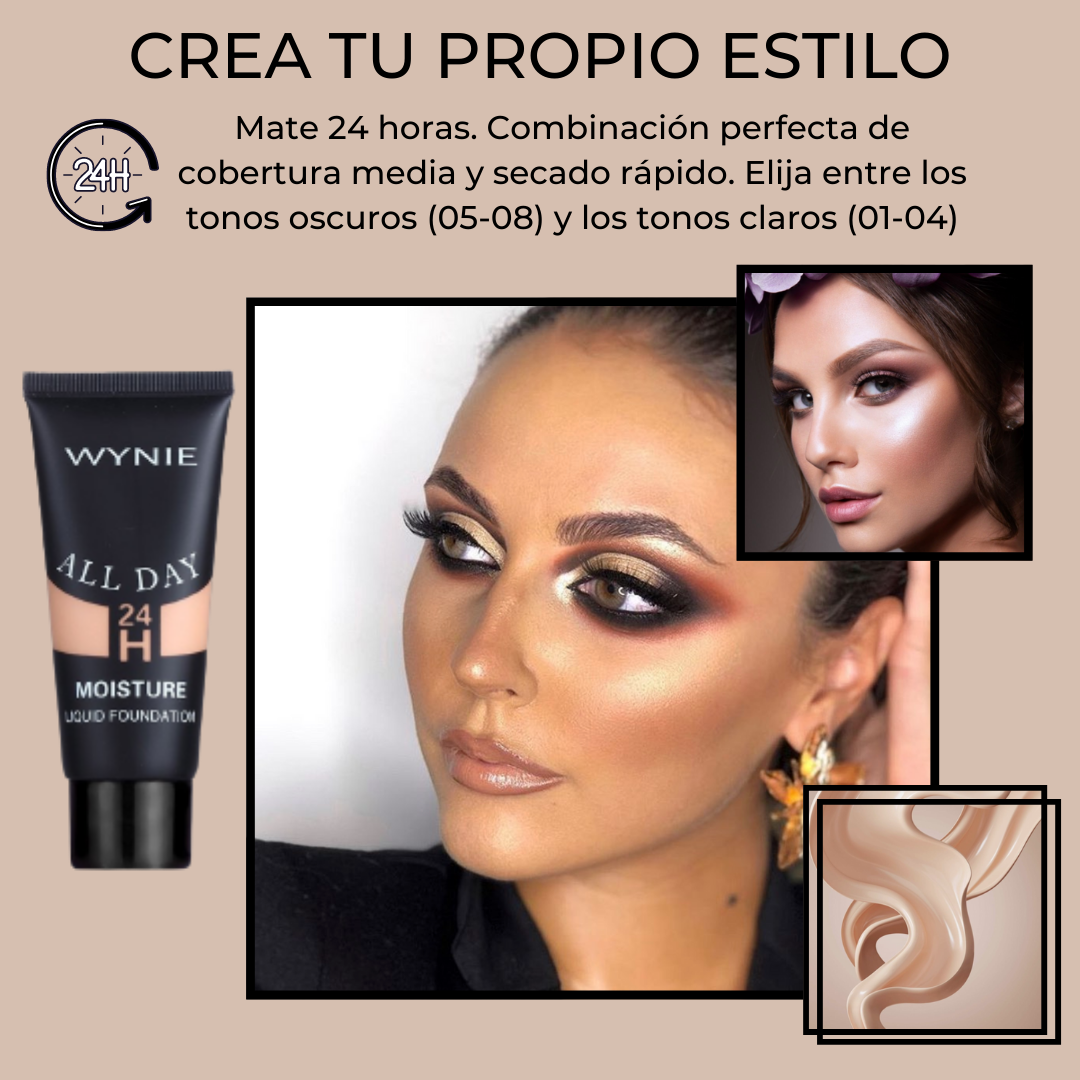 Conjunto de 4 Bases de Maquillaje ALLDAY™ - Matte 24H - 4x40ml