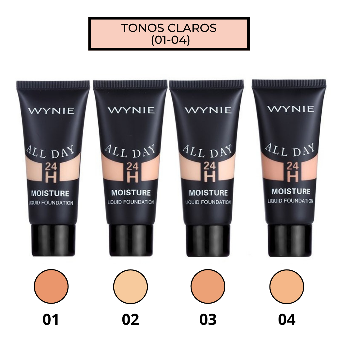Conjunto de 4 Bases de Maquillaje ALLDAY™ - Matte 24H - 4x40ml
