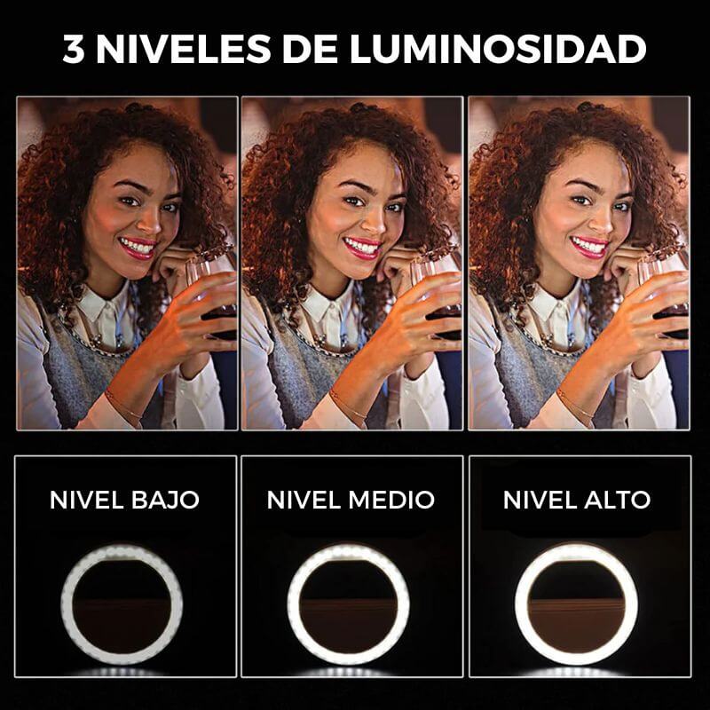 MINI ANILLO LUMINOSO PARA SELFIES - SELFIE LIGHT™