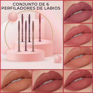 LIPLINER™ - Conjunto de 6 Lápices Perfiladores de Labios