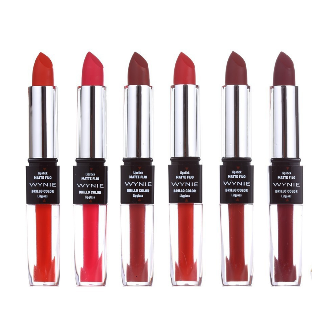 Conjunto de 6 Pintalabios DUO - Barra de Labios + Lip Gloss GlossyLips™