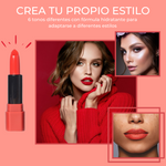 Conjunto de 6 Pintalabios con Fórmula Hidratante en Tonalidades Rosa Nude - CREMOSA™